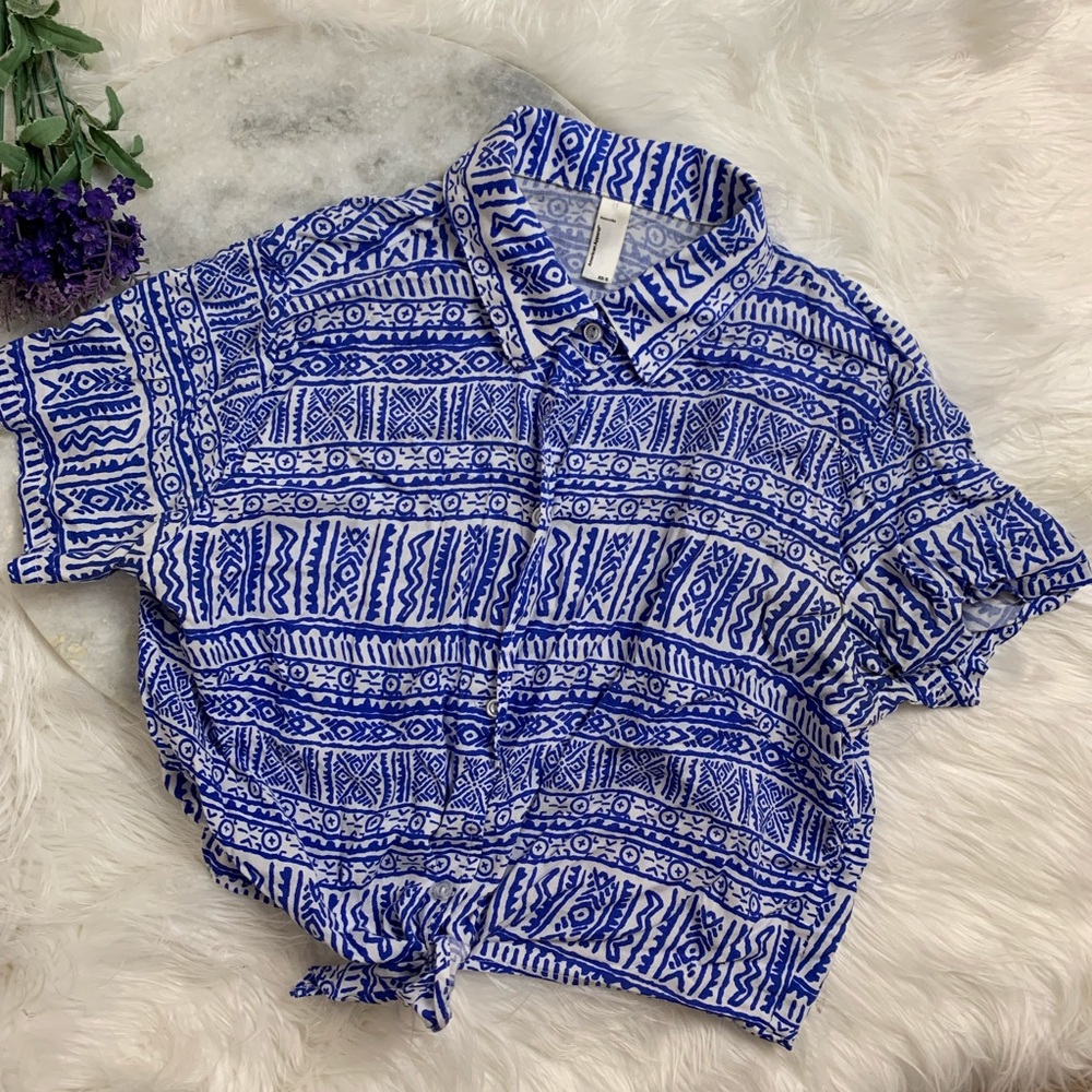 American Apparel Crop Tie-waist Top